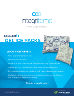 GEL ICE PACKS - plastilite.com