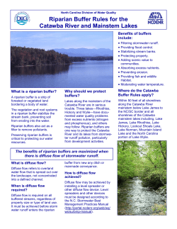 Riparian Buffer Rules for the Catawba River and Mainstem Lakes