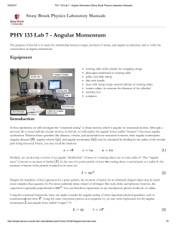 Angular Momentum - Physics Introductory Labs at Stony Brook