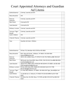 Court Appointed Attorney list updated 8-31-15