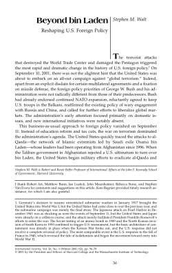 Beyond bin Laden: Reshaping US Foreign Policy