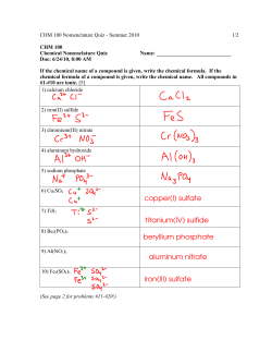 sulfide beryllium phosphate aluminum nitrate iron(III) sulfate