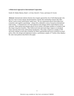A Behavioral Approach to International Cooperation