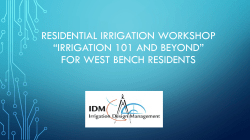 “irrigation 101 and beyond” for west bench residents