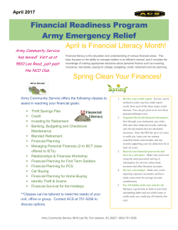 Financial Readiness Program Army Emergency Relief