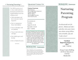 Nurturing Parenting Brochure Otsego Aug 2012