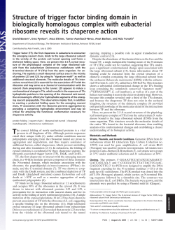 Structure of trigger factor binding domain in biologically homologous