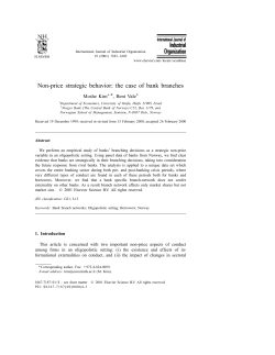 Non-price strategic behavior: the case of bank branches