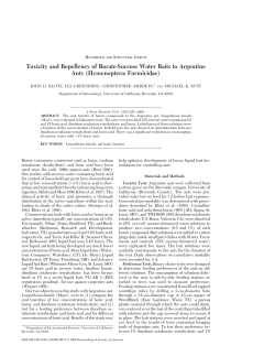 Toxicity and Repellency of Borate-Sucrose Water