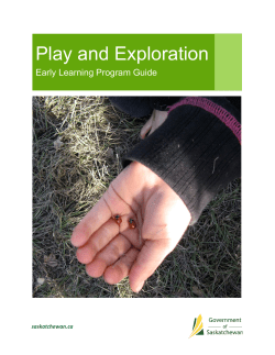 Play and Exploration - Saskatchewan Curriculum