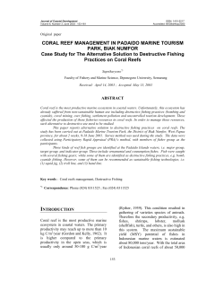 CORAL REEF MANAGEMENT IN PADAIDO MARINE TOURISM