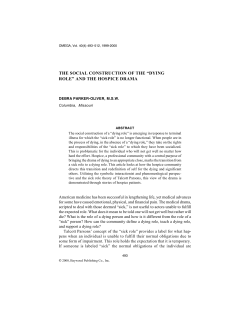 the social construction of the &ldquo;dying role&rdquo;