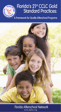 Florida`s 21st CCLC Gold Standard Practices (Brochure)