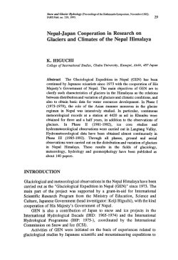 Nepal-Japan Cooperation In Research on Glaciers and Climates of