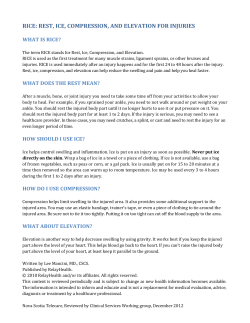 RICE: REST, ICE, COMPRESSION, AND ELEVATION FOR INJURIES