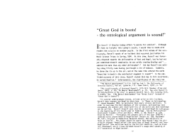 "Great God in Boots!&acirc;&bull;ﬂthe Ontological Argument is Sound!"