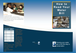 Brochure 1: How to read your water bill