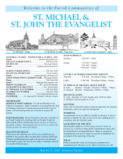 May 14/15, 2016 - St. Michael and St. John The Evangelist