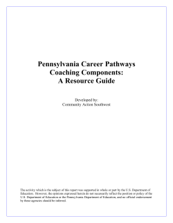 Pennsylvania Career Pathways Coaching Components