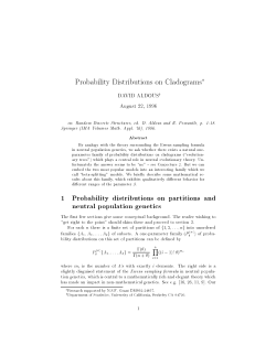 Probability Distributions on Cladograms 1 Probability distributions