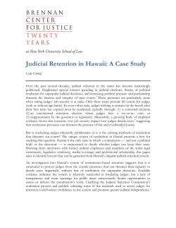 Judicial Retention in Hawaii: A Case Study