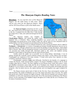 The Mauryan Empire Reading Notes