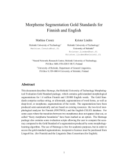 Morpheme Segmentation Gold Standards for Finnish and English