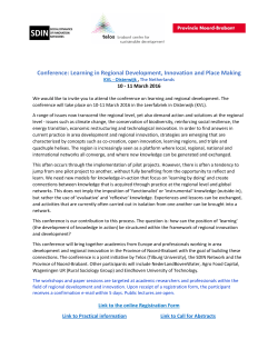Conference: Learning in Regional Development, Innovation