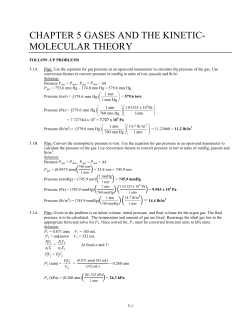 chapter 5 gases and the kinetic-molecular theory