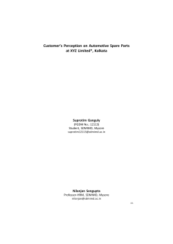 Customer`s Perception on Automotive Spare Parts at XYZ Limited