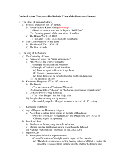 Outline Lecture Nineteen&mdash;The Bushido Ethos of the Kamakura