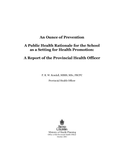 An Ounce of Prevention - Province of British Columbia