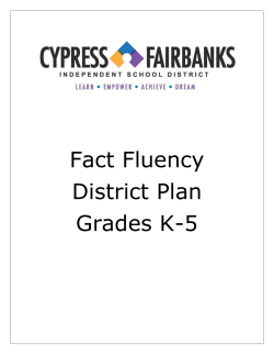 Fact Fluency District Plan Grades K-5