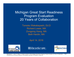Michigan Great start readiness MAE_April2016