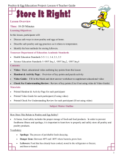 Lesson Four: Store It Right - Tennessee State University