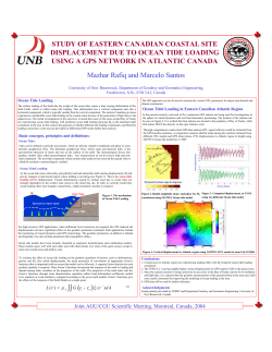 Study of eastern Canadian coastal site displacement due to ocean