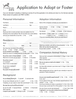 Application to Adopt or Foster