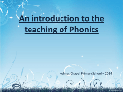 Phonics Presentation to Parents