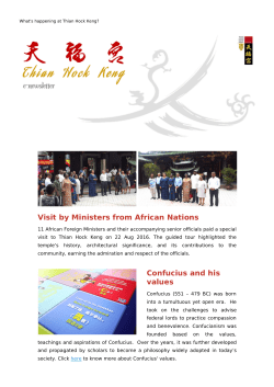 Confucius and his values Visit by Ministers from