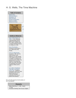 HG Wells, The Time Machine - UIowa Wiki