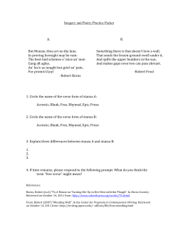 Imagery and Poetry Practice Packet A. B. 1. Circle the name of the