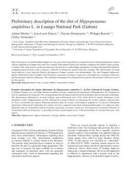 Preliminary description of the diet of Hippopotamus