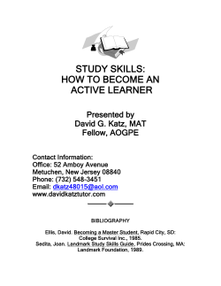 study skills: how to become an active learner