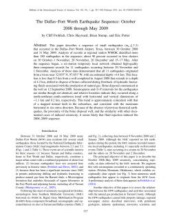 The Dallas&ndash;Fort Worth Earthquake Sequence