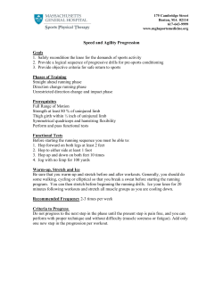 Speed and Agility Progression