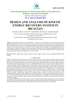 design and analysis of kinetic energy recovery