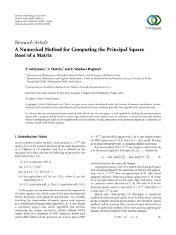 A Numerical Method for Computing the Principal Square Root of a
