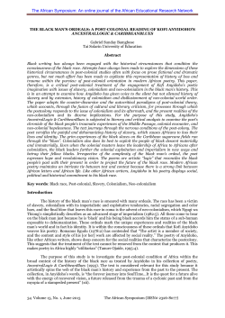 the black man`s ordeals: a post-colonial reading of kofi anyidoho`s