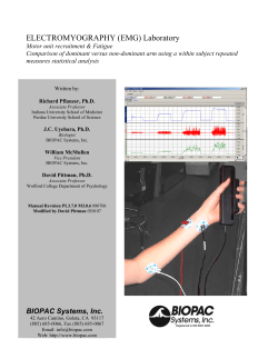 ELECTROMYOGRAPHY (EMG) Laboratory