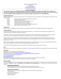 AP Human Geography Syllabus 2015
